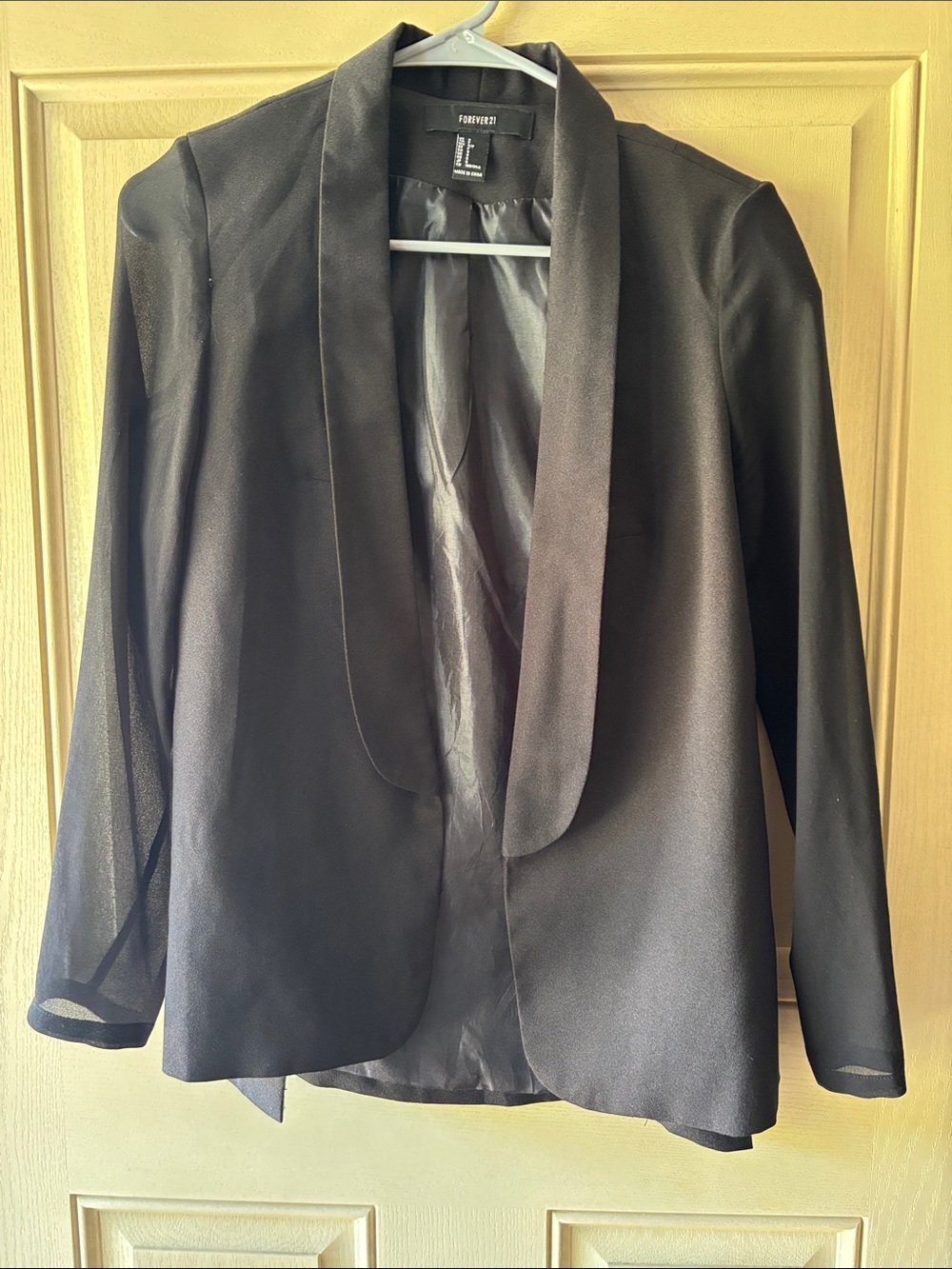 Forever 21 Black Shawl-Collar Open Blazer